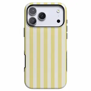 Casely Pastel Yellow Striped iPhone Case | Durable Anti-Scratch Phone Cover | Everyday Protection