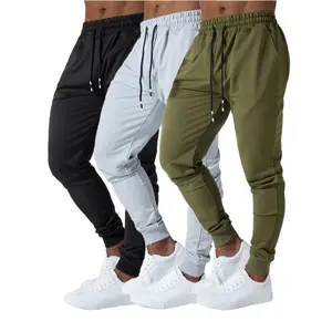 3pcs Mens Jogger Sweatpants Ultra Elastic Pants Deep Side Pockets Gym Running Workout Athletic Bottom Sweatpants
