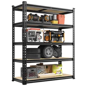 "Reibii 5-Tier Garage Shelving Units, 2000lbs Metal Shelves, Adjustable Storage Racks for Pantry Kitchen Basement 35.5""W x 16""D x 72""H"