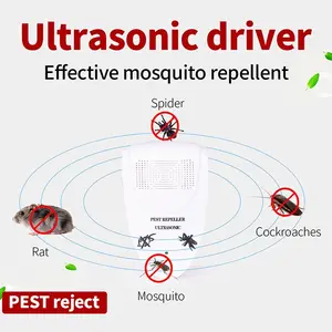Ultrasonic Mosquito Repeller Plug-In Model, Variable Frequency Ultrasonic Bug Deterrent, Suitable for Living Room Bedroom Kitchen