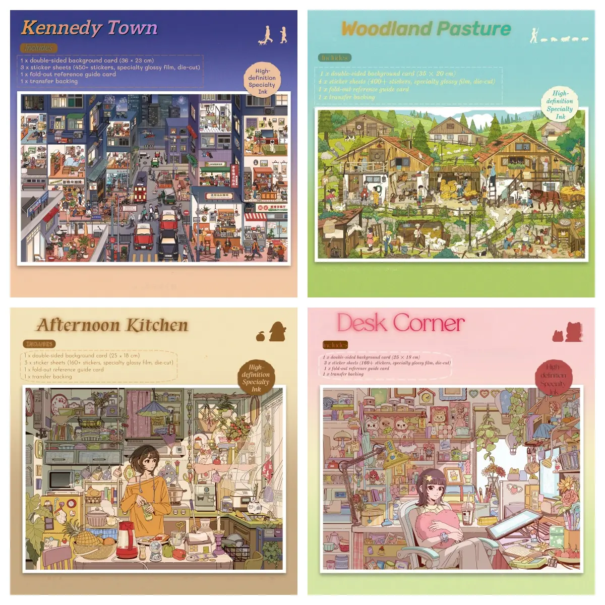 Stress-Relieving Scene Stickers, DIY Scene-building Sticker Sets, Landscape Stickers