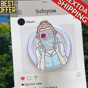 Book Lover MagSafe Phone Grip – Cute Reading Girl Griptok, Bookish Phone Stand, Aesthetic Magnetic Holder, Gift for Readers & Teens