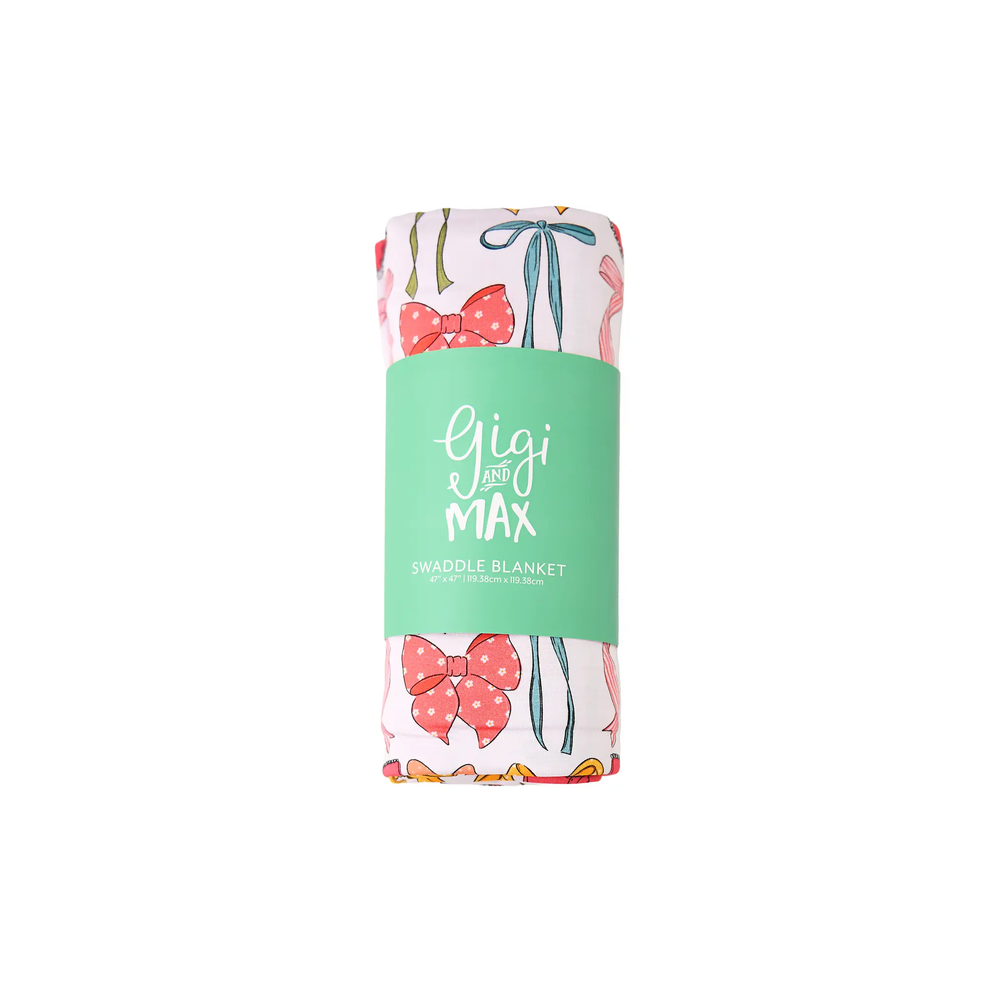 Eliza SWADDLE Blanket 47" X 47" Super Soft Stretchy Knit Bamboo Viscose with Matching Knot Hat for Newborns