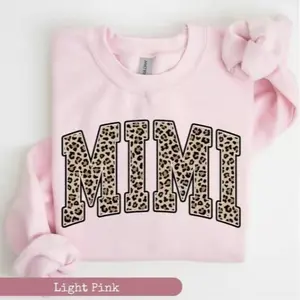 Mimi Sweatshirt, Leopard Mimi Sweater, Cute Mimi Sweatshirt, Gift for Mimi, Grandma Gift, Grandmother Outfit, Grandma Mimi Gigi