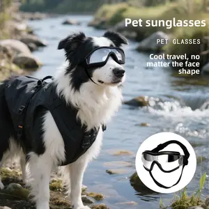 Windproof Outdoor Dog Goggles, High Transparency Wide Field of View, Adjustable Pet Protective Sunglasses