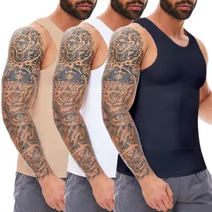 CATTIBOR 1/2/3 Pack Men Solid Compression Vest Underwear Tank Top,Men Sleeveless Running Workout Fitness GYM Tank Tops Shirts Menswear GYM Shirts,Back to School Outfits,Boys Underwear,Men Sport and Fitness Wear