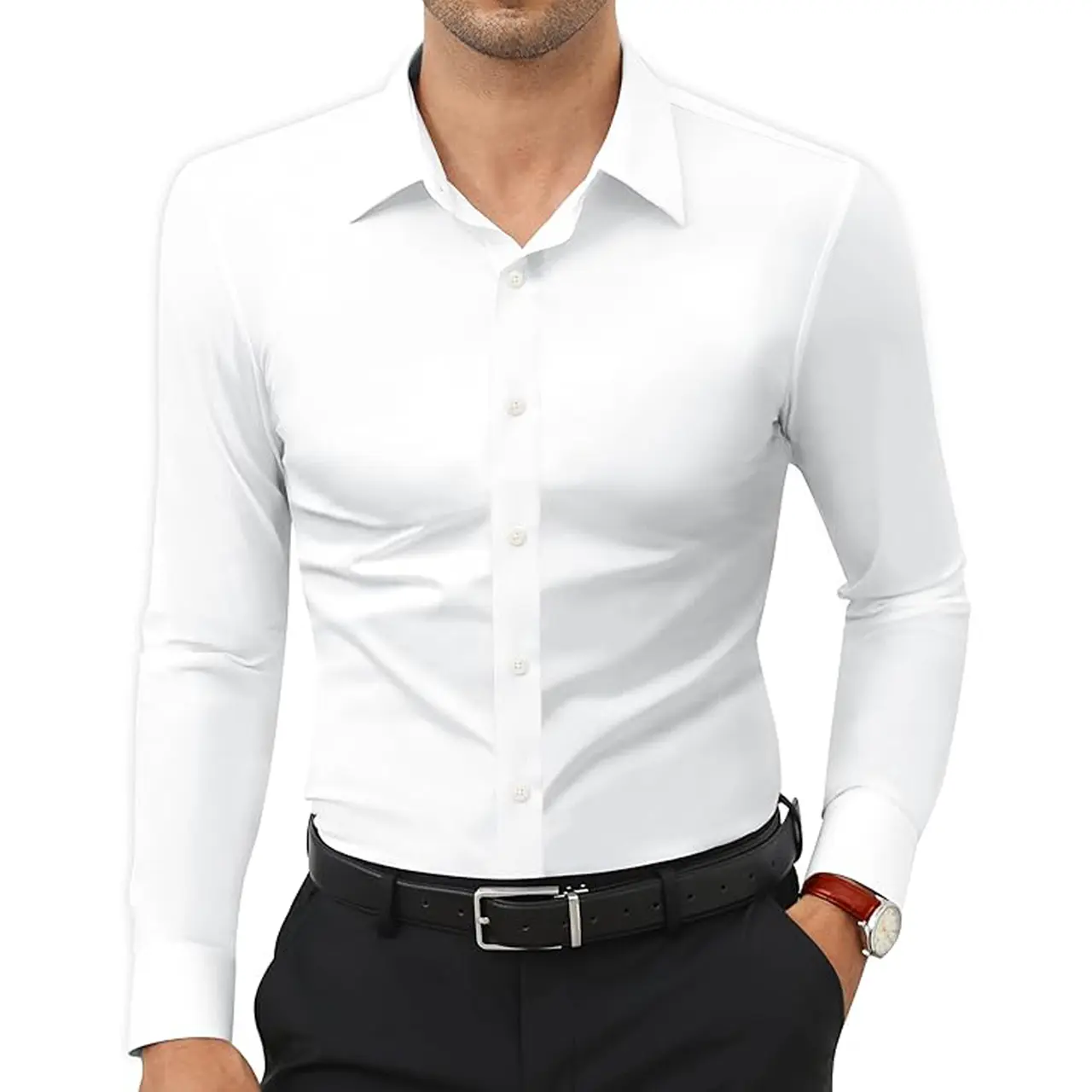 Royaura  Slim Fit Dress Shirts for Men Muscle Fit Wrinkle Free Button Down Shirt,Stretch Mens Dress Shirts Long Sleeve,Dealforyouday,back to school,back to school shopping