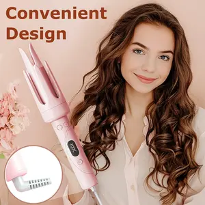 Fully automatic curling iron, lazy curling tool with LED Display, 140°F-200°F for all hair types, electric rotary curler, large curls, gentle on hair, 32mm comfortable curler