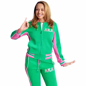 AKA Green Air Tech Fleece Warm Up Jacket