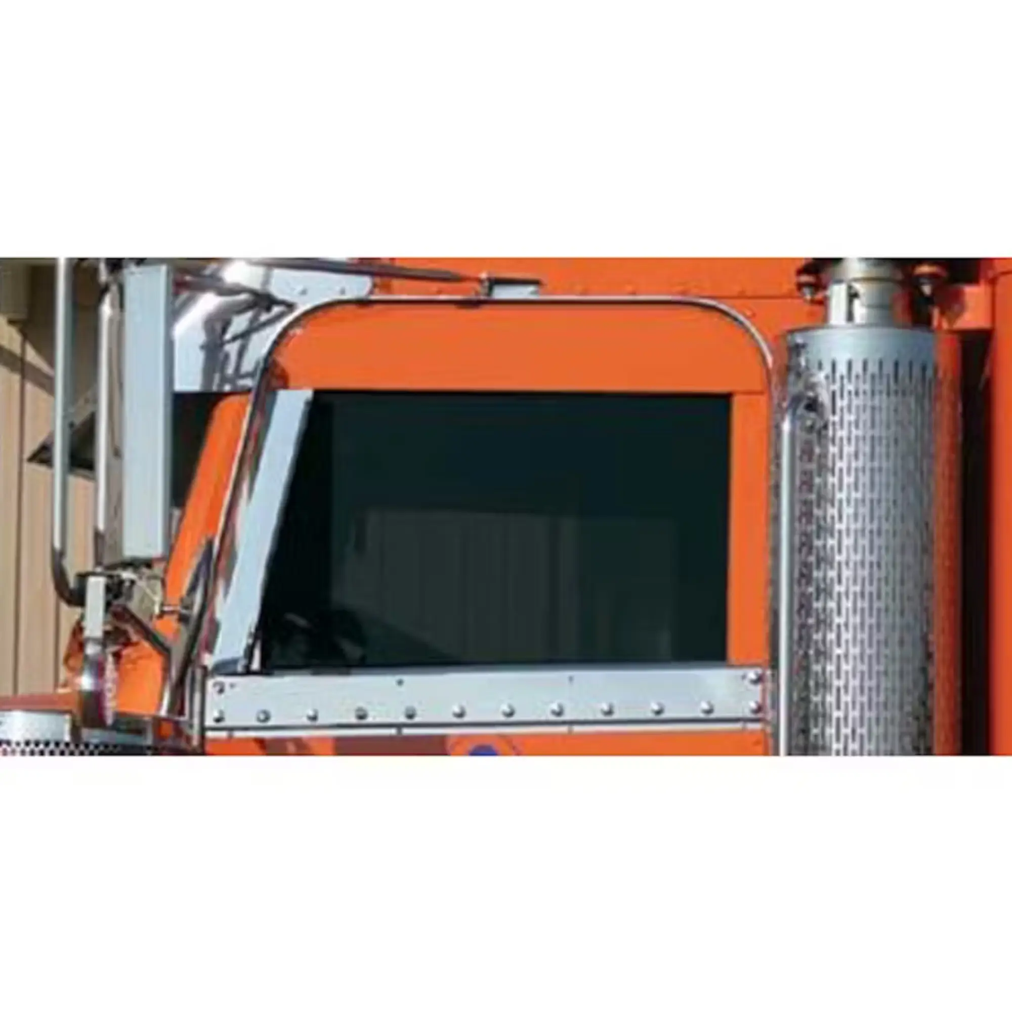 RoadWorks Peterbilt Metal Window Air Deflector - N30437, Above Door Windows Fit, Adhesive or Tape-Mount, Easy Installation, Quick Upgrade
