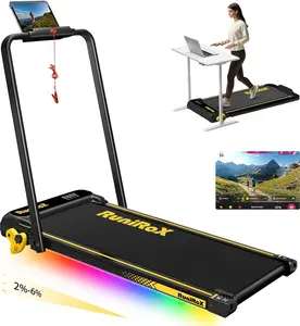 Walking Pad Treadmill with Incline and Lights, Under Desk Treadmill with Incline for Home Office, 3 in 1 Portable Treadmill with LED Display and APP