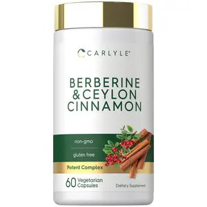 Carlyle Berberine with Ceylon Cinnamon | 2000mg Complex | 60 Capsules | Vegetarian, Non-GMO, Gluten Free Carlyle Berberine with Ceylon Cinnamon | 2000mg Complex | 60 Capsules | Vegetarian, Non-GMO, Gluten Free