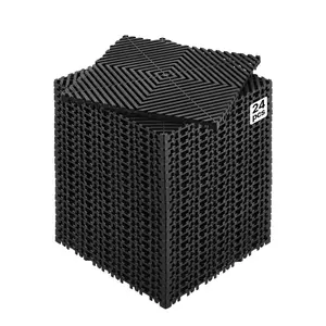 VEVOR  Interlocking Drainage Mat, 12" x 12" Modular Interlocking Cushion, 24 Pcs Splicing Drainage Mats, Non-Slip Black PP Drainage Floor Tile and Shower Mat, for Garage, Garden, Kitchen & Outdoor