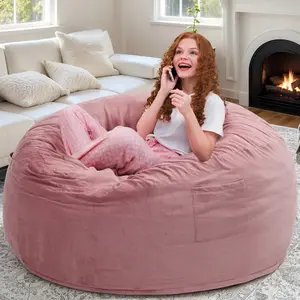 4FT/3FT Bean Bag Chair , Removable and Machine Washable Cover,lazy sofa, Bean bag sofa, Giant Bean Bag Chair for Adult, Compact Floor Seating for Kids , Soft Memory Foam Lounger for Bedroom & Living Room