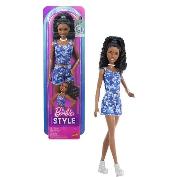 Barbie Fashionista Doll #248 With Floral Denim, Black Hair  [COLLECTIBLES] Paper Doll