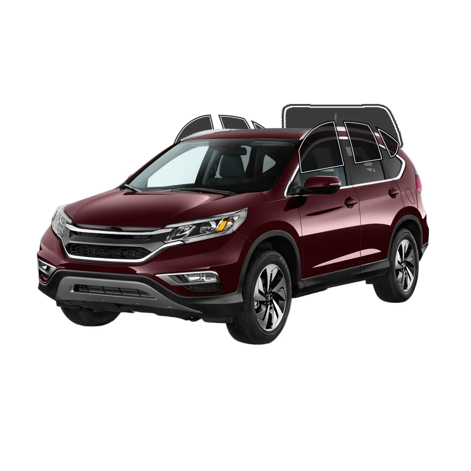 Precut Window Tint Film Kit for Honda CRV 2012-2016, 2-Ply Anti-Shatter UV Film, Privacy Protection, All Side+Rear Windshield Coverage, Easy Install, No Trimming, Heat & Glare Reduction, Manufacturer Warranty