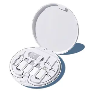 Multifuncional data cable conversion portable storage. Includes USB type C adapter, SIM card slot trays, eject tool