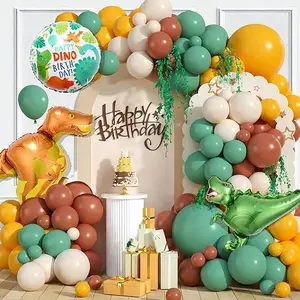 Dinosaur Theme Balloon Set for Baby Children Party, Birthday Decoration, Infant First Year, Full Party Scene Setup