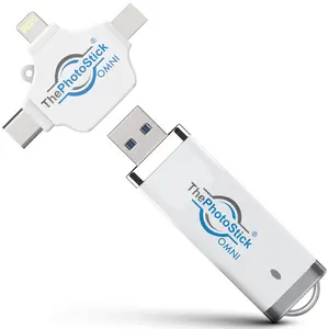 ThePhotoStick Omni 32GB USB Flash Drive & Memory Stick – Automatic Photo & Video Backup for iPhone, Android, Mac & PC – Multiport Connection to Easily Store & Transfer Files