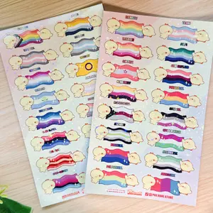 Duck LGBTQ+ Pride Flags, cute Sticker Sheet