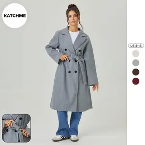 Elegant Belted Wool-Blend Coat