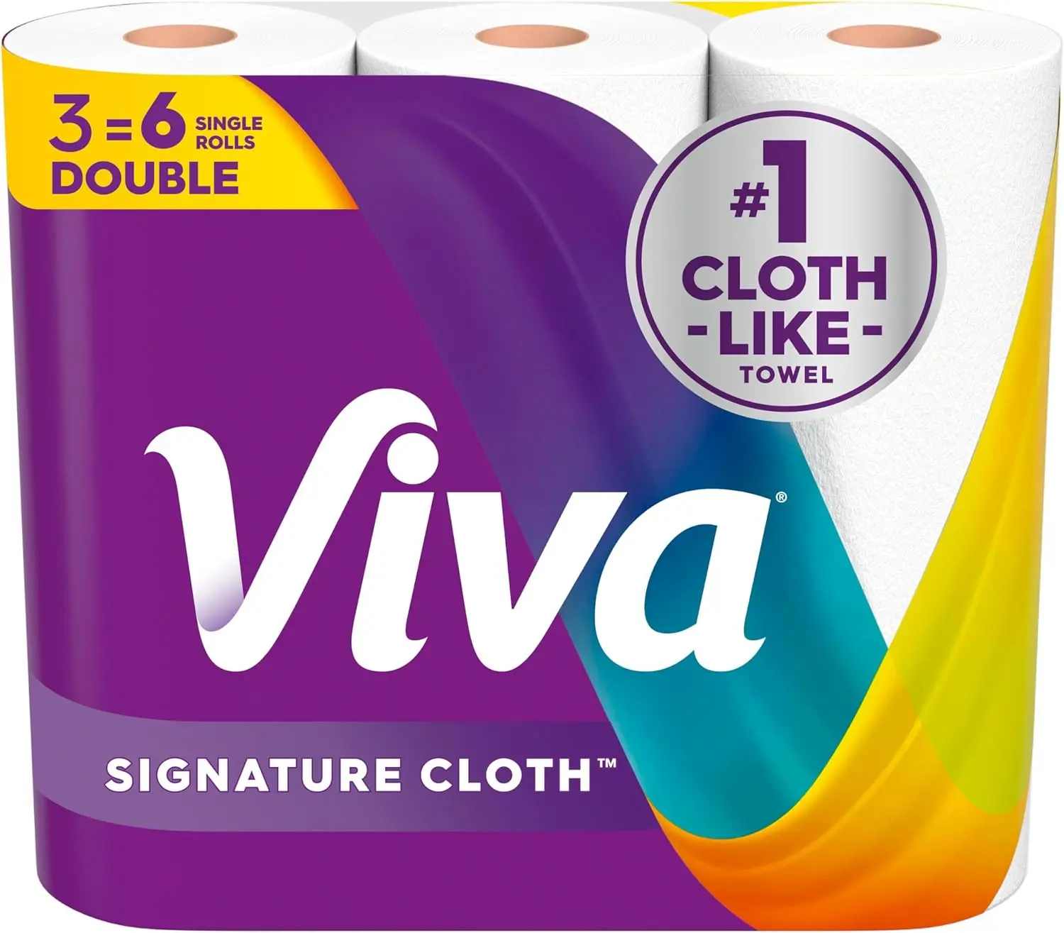 Signature Cloth Paper Towels, 3 Double Rolls, 86 Sheets per Roll