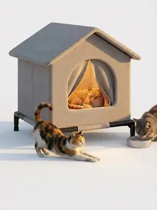 Winter Outdoor Cat House Weatherproof Stray Cat Shelter Insulated Pet Tent for Cold Weather Durable Secure Weatherproof Design