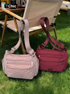 Lightweight nylon multi-compartment crossbody bag, available in multiple colors and with a large capacity, suitable for commuting, shopping, leisure outings, and everyday accessories, Crossbody Shoulder Bag, Fashion Crossbody Bag