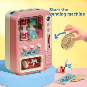 Realistic Drink Vending Machine Toy Set, Pretend Play Toy, Kids Role-Playing Game, Educational Toys for Boys & Girls