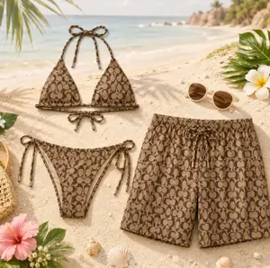 Signature Swim Co. Matching Couple Swimwear Set 2026 - Women’s Viral Bikini, Men’s Shorts for Beach Vacation Gift