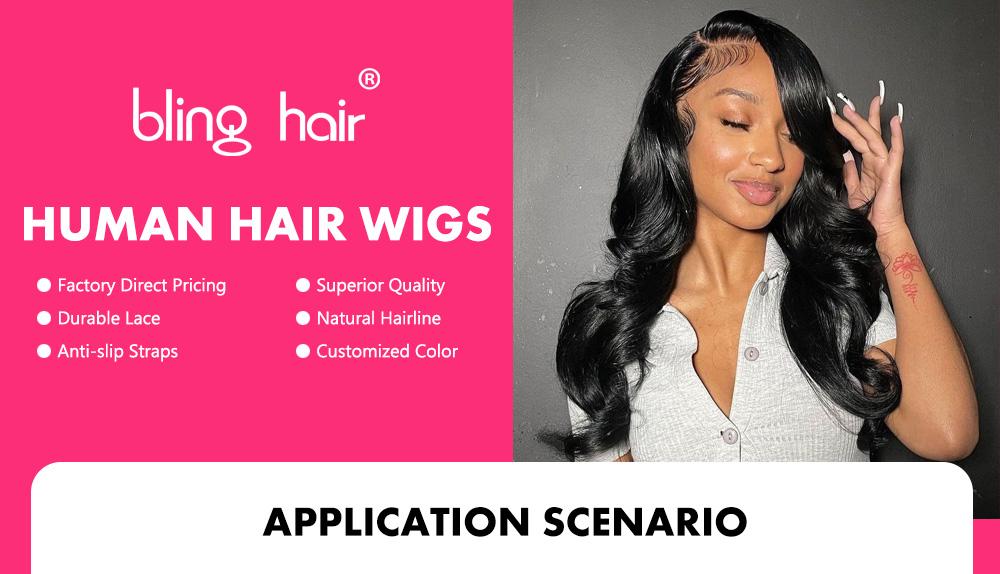 Bling Hair 12~34inch Body Wave 13x6 Lace Frontal Human Wig Hair 13x4 PrePlucked Transparent Lace Frontal Wig Brazilian Hair Wigs For Women TikTokShopBlackFriday