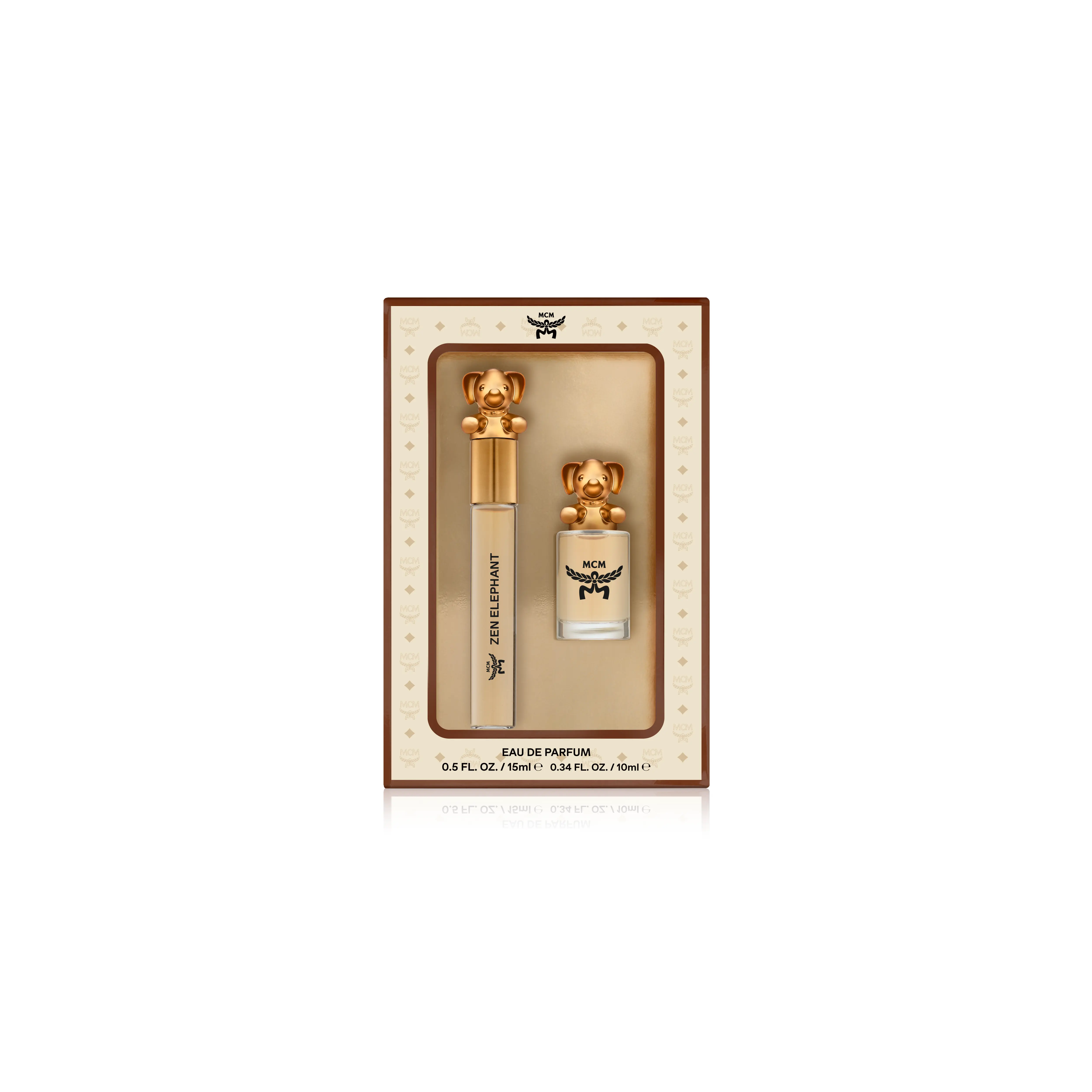 MCM Collection Zen Elephant Mini & Travel EDP Gift Set – Eau de Parfum Spray 0.34Fl.Oz/10ml & 0.5Fl.Oz/15ml