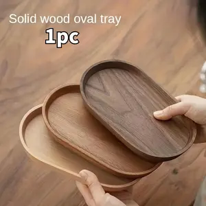 Wooden Serving Tray, 1 Count Japanese-inspired Serving Tray, Space-saving Design Food & Drink Service Tray, Perfect for Home Decor and Kitchen Accessories, Plates