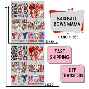 Baseball Bows Mama | Premade DTF Transfer Gang Sheet For Graphic Tees