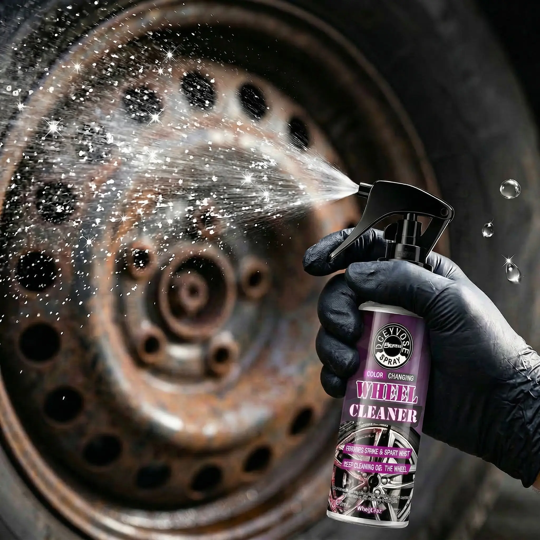 Doeyvose Wheel Cleaner Powerful Anti-Dirt Spray 100ML, Effective Car Tire Cleaning Solution, Easy-To-Use Automotive Care Product, Car Tire Maintenance