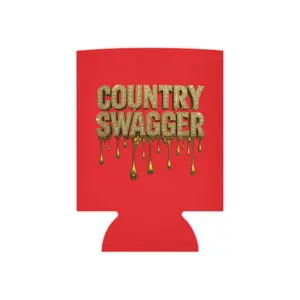 Country Swagger Can Cooler | Gold Drip Text Koozie