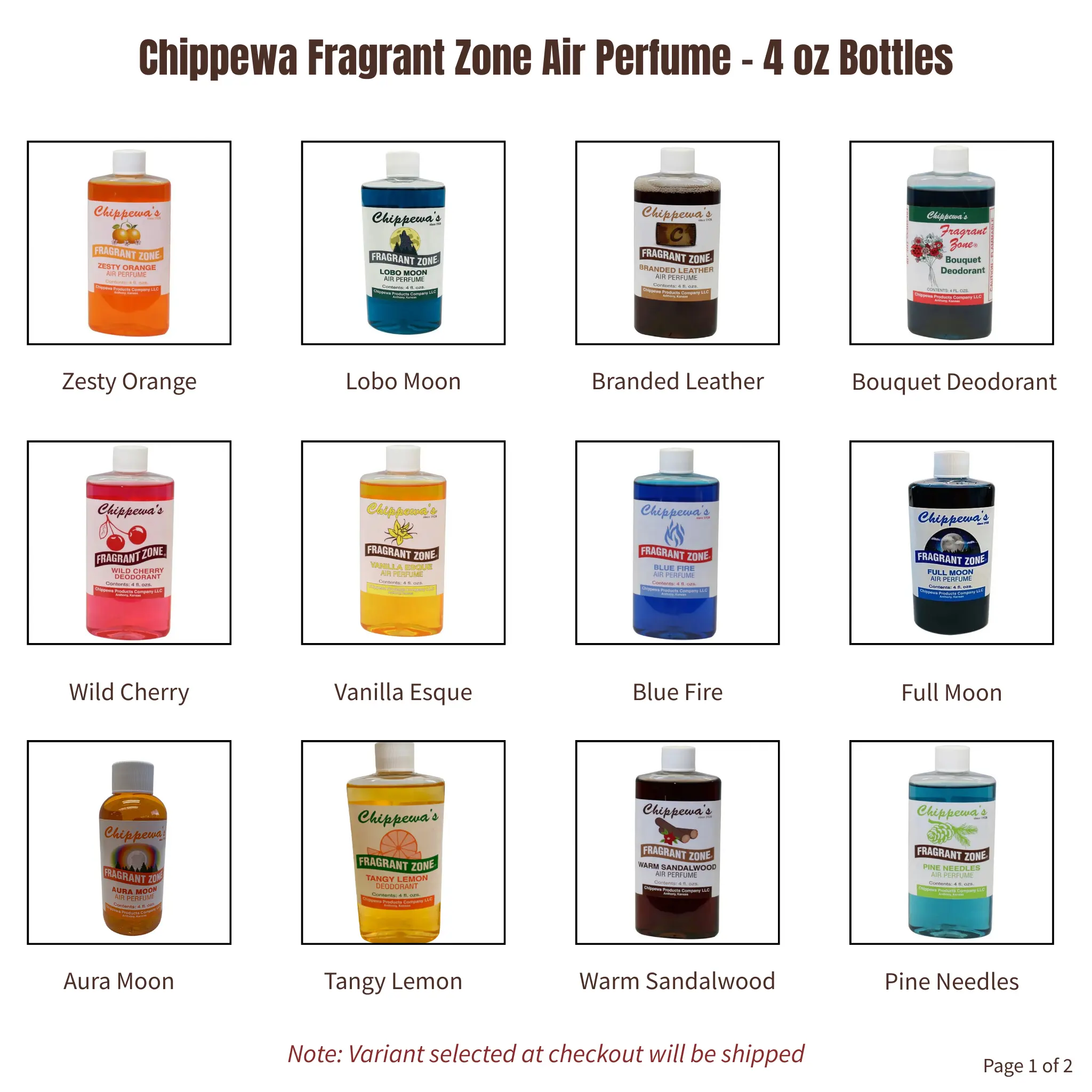 Chippewa Fragrant Zone Car Air Perfume, Aromatic Citrusy Scent, 4 oz Bottles (Automotive Interior Accessory)