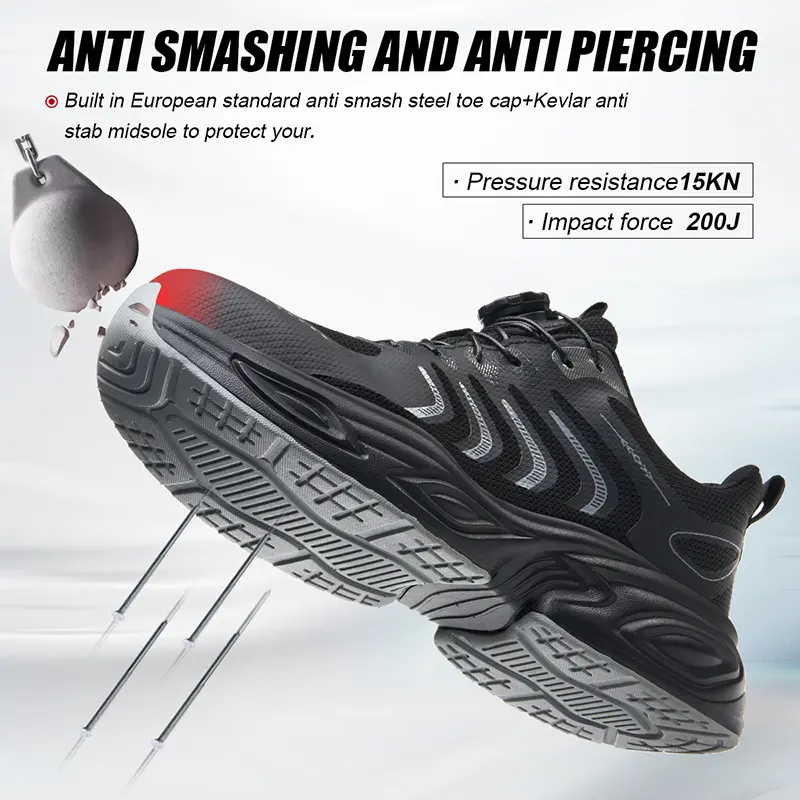 Men's Quick-Dial Laceless Sneakers | Chunky Shock-Absorbing Walking Shoes | Breathable Mesh Anti-Slip Athletic Footwear
