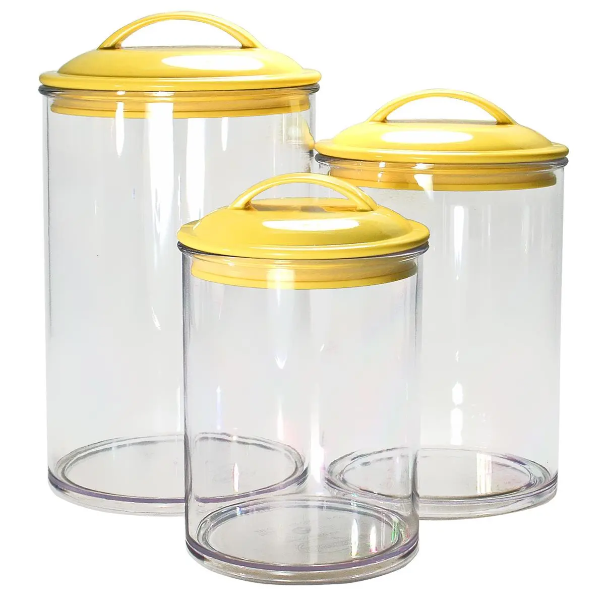 6pc Acrylic Canister Set Lemon