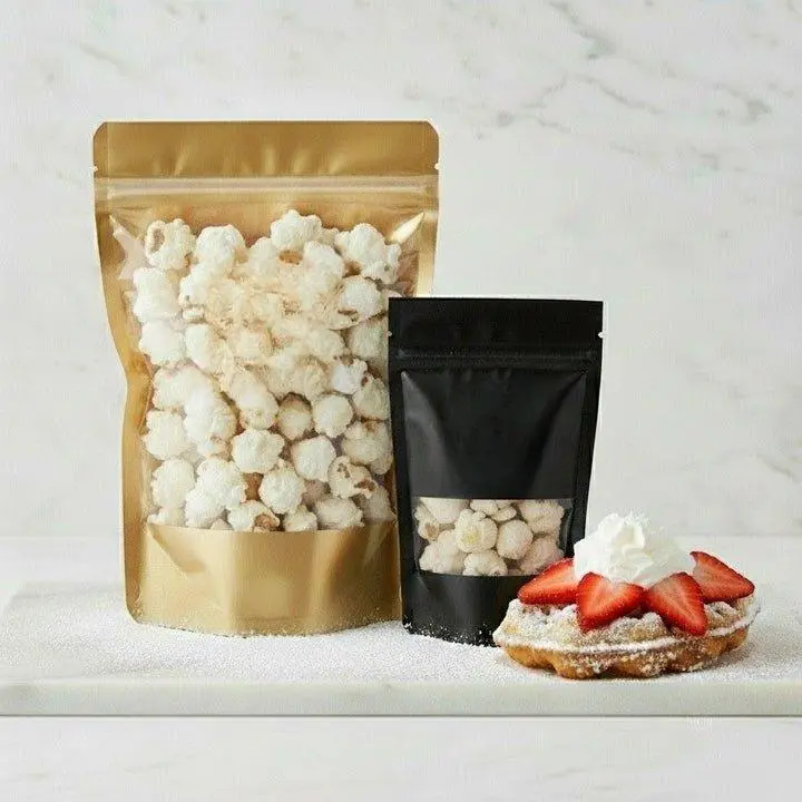 Funnel Cake Popcorn - Classic Fairground Treat with Sweet Crispy Layer & Powdered Sugar - Perfect for All Ages