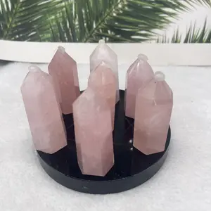 Rose quartz tower-- with inclusion