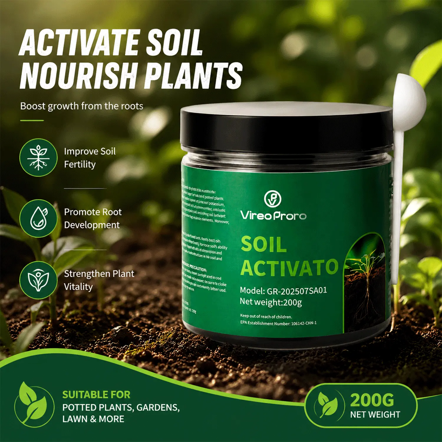 E01 Houseplant Essential Nutrients Fertilizer - Promotes Healthy Leaves, Strong Roots - Home Improvement Garden Supplies