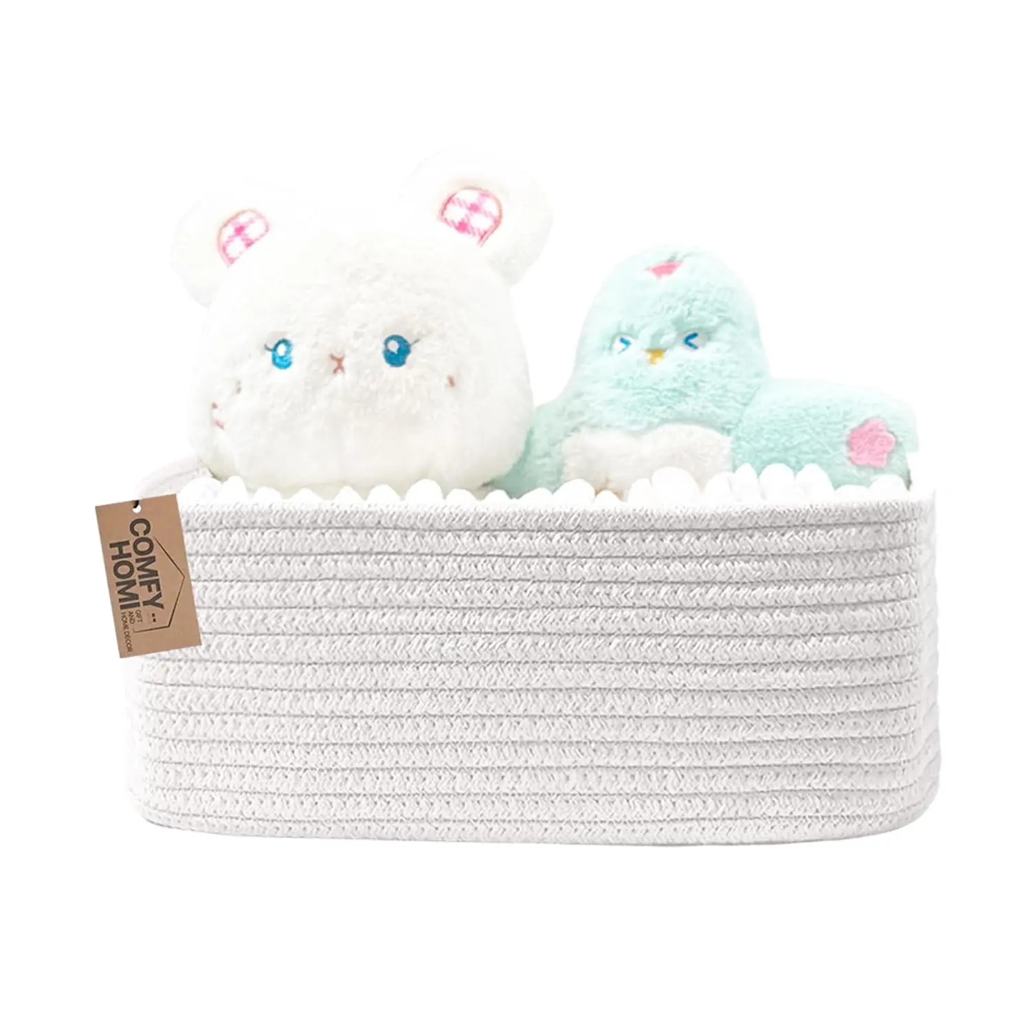 Cotton Rope Woven Storage Basket with Open Top for Home Organization