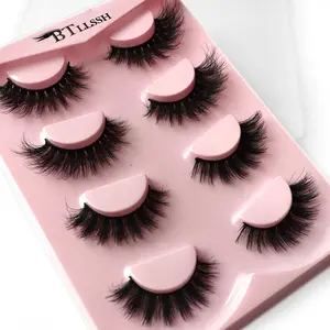 4 Pairs Natural False Eyelashes, Eyelash Falsies, Full Volume Eyelash For Lashes Extension, Volumized False Eyelashes For Women And Girls, Eye Makeup Product