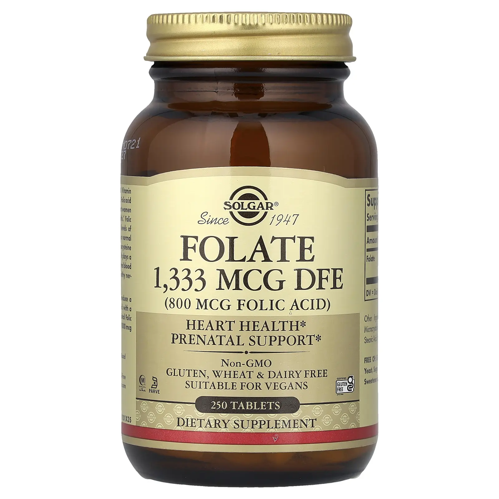 Solgar Folate, 1,333 mcg DFE, 250 Tablets