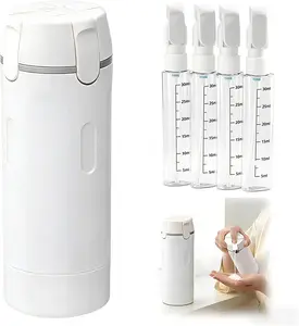 4-in-1 Travel Dispenser Bottle, Leak-Proof Lockable Silicone Container, Compact Lightweight Toiletry Organizer, Easy to Carry, Perfect for Business Trips, Vacations & Frequent Travelers ，makeup  organizer