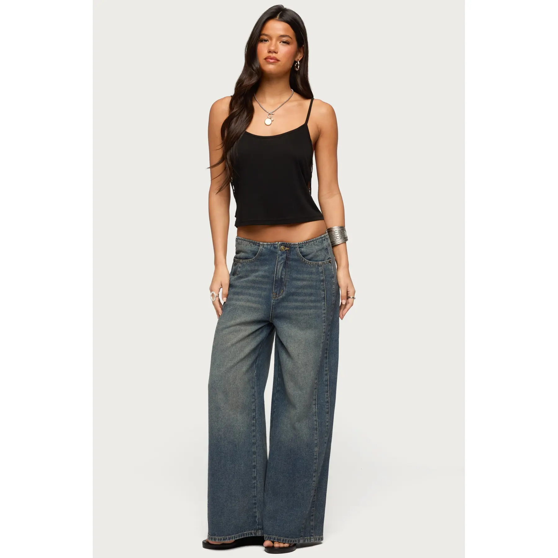 Elia No Waistband Low Rise Baggy Jeans
