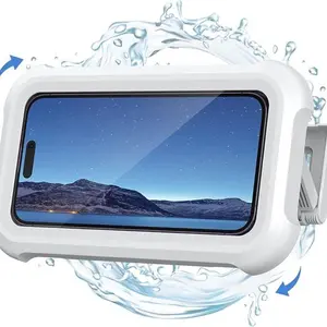 Waterproof Phone Holder for Shower & Bathroom, 360° Smooth Rotating, Anti-Fog Protective Case, Full HD Touchscreen, Wall Mount, Adjustable, Fits iPhone/samsung, Cellphone Stand Smartphone