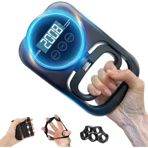 Grip Strength Tester Hand Gripper - Grip Strength Trainer Hand Dynamometer Handheld Meter LED Display Comfortable 265 Lbs / 120 Kgs Finger Strengthener for   School Gym Use