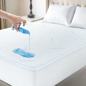 Hannah Cooling Mattress Protector – Waterproof, Breathable & Moisture‑Wicking, Soft and Noiseless Deep‑Anti‑Slip Elastic Fit – Hypoallergenic , Machine‑Washable and Durable for Ultimate Comfort